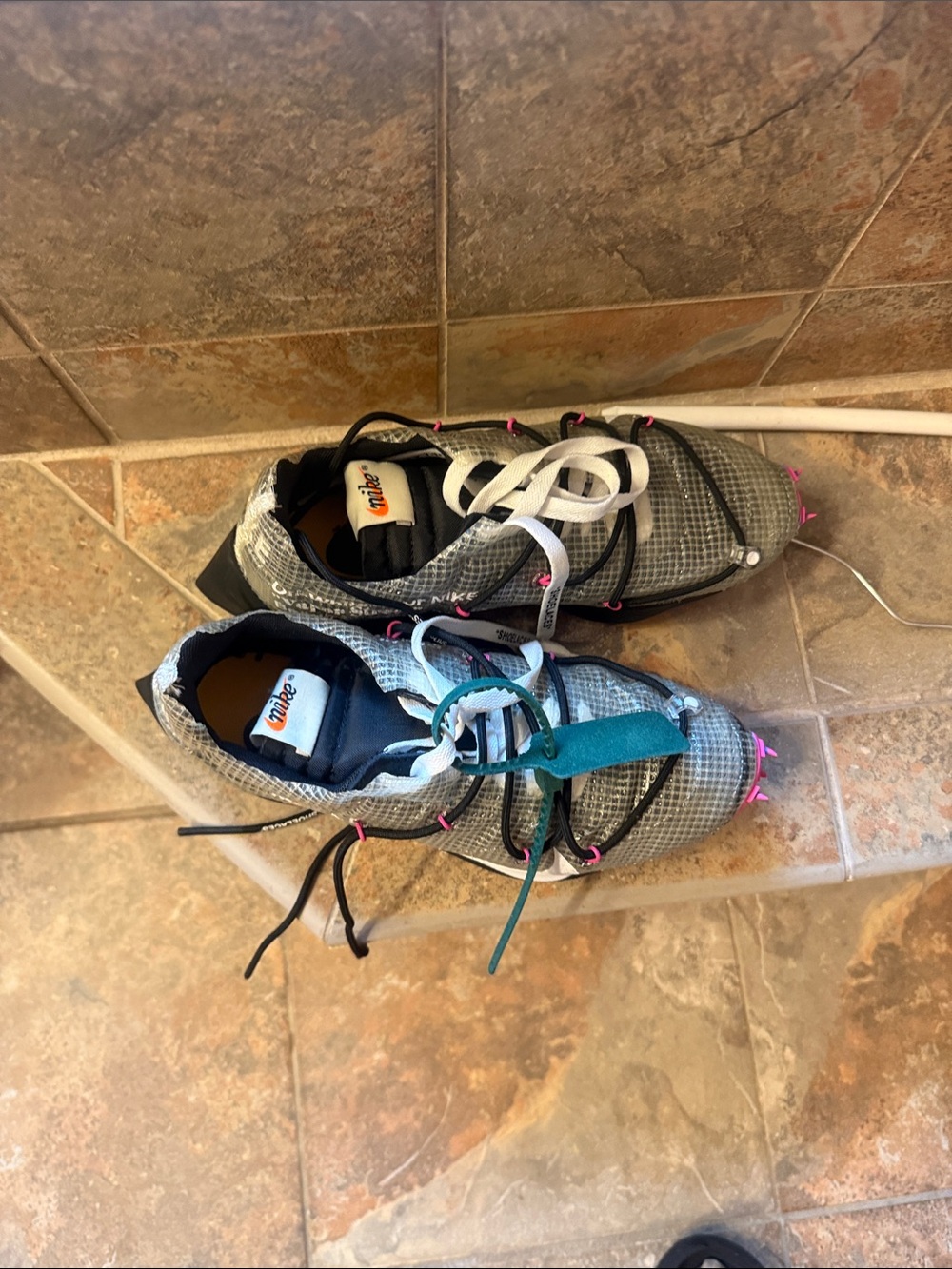 Nike Gray and Teal Women's Track Spike Sneakers